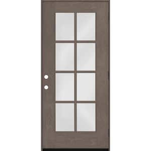 Regency 36 in. x 80 in. Full 8-Lite Left Hand/Outswing Clear Glass Ashwood Stained Fiberglass Prehung Front Door