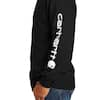 Carhartt Men's Regular Medium Black Cotton Long-Sleeve T-Shirt K231-BLK -  The Home Depot