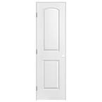 24 in. x 80 in. Roman 2-Panel Round Top Right-Handed Hollow-Core Smooth Primed Composite Single Prehung Interior Door