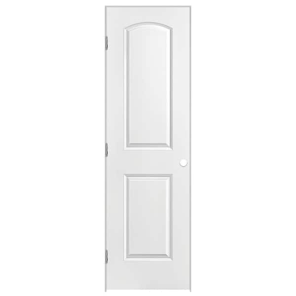 Masonite 24 in. x 80 in. Roman 2-Panel Round Top Right-Handed Hollow-Core Smooth Primed Composite Single Prehung Interior Door