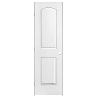 28 in. x 80 in. Roman 2-Panel Round Top Split Jamb Hollow-Core Smooth Primed Composite Single Prehung Interior Door