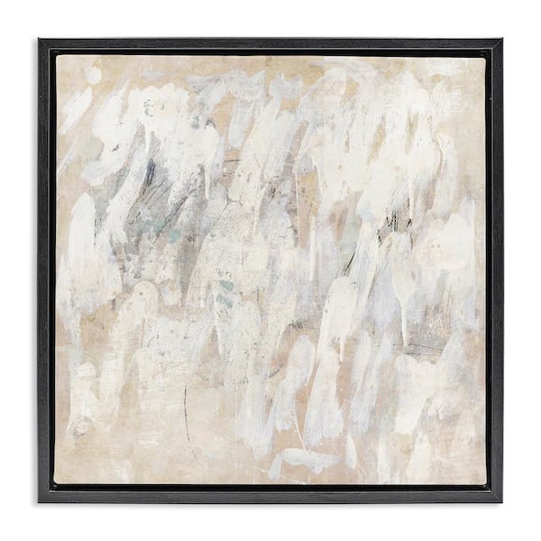 Stupell Industries Muted Neutral Dapples by Suzanne Nicoll Black Floater Frame Abstract Graphic Art Print 25 in. x 25 in.