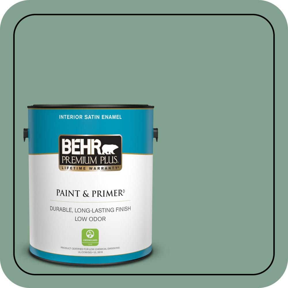 1 gal. #MQ6-11 Mossy Bench Satin Enamel Low Odor Interior Paint & Primer price history on PriceWatchPro