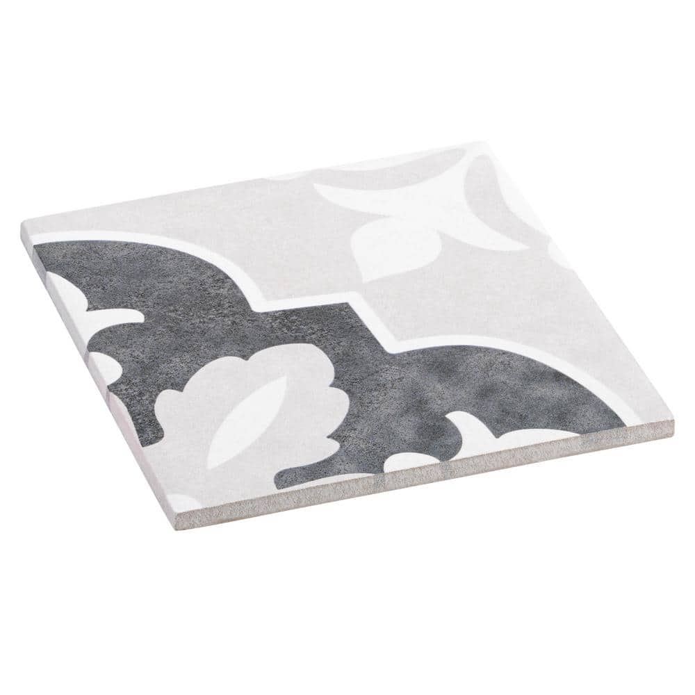 Veneto Black and Gray 6x6 Matte Porcelain Tile