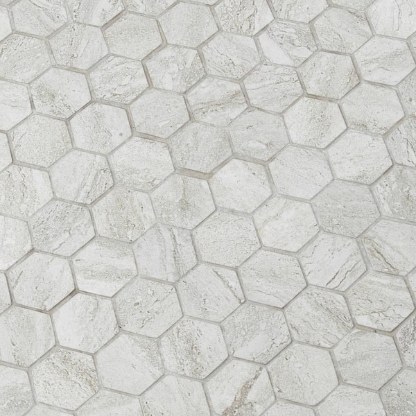 MSI Nyon Gray Hexagon 12 in. x 12 in. Polished Porcelain Floor and Wall Tile (1 sq. ft./Each)