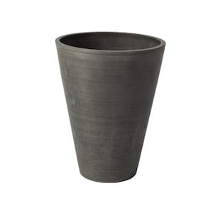 Valencia 12 in. Round Textured Charcoal Polystone Planter