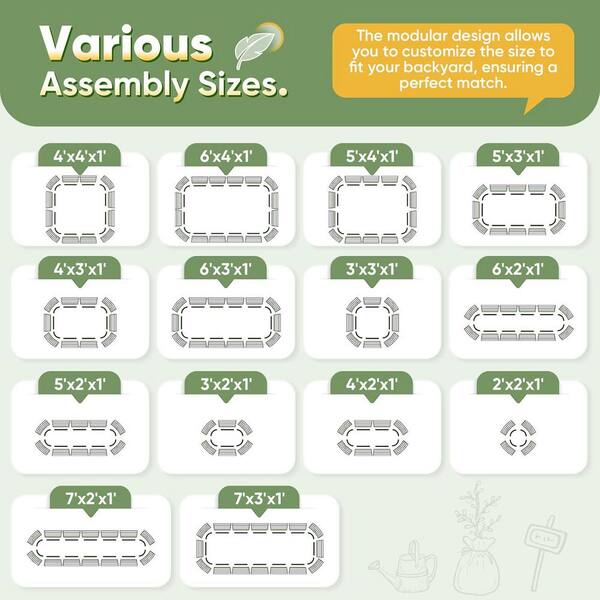 AFAIF - 8 x 2 x 1 ft. Galvanized Raised Garden Bed Kit, Metal Upgraded Modular DIY Galvanized Planter Garden Box for Gardening