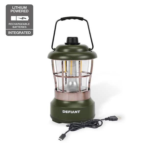 Defiant 300 Lumens Rechargeable Dimmable Lantern with String Light