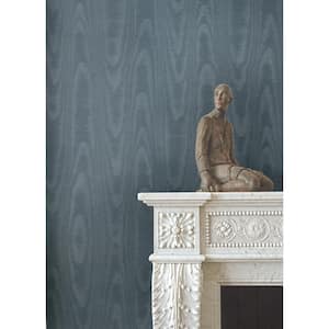 Angelina Denim Moire Wallpaper Sample