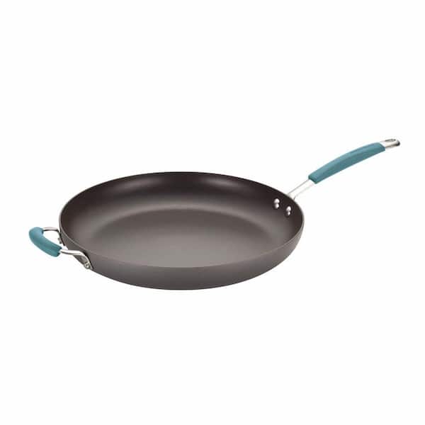 Rachael Ray Cucina 14 in. Hard-Anodized Aluminum Nonstick Skillet in Agave Blue and Gray