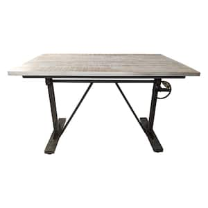 Brio 40 in. Rectangular Natural Driftwood and Aged Iron Standing Desk with Adjustable Height