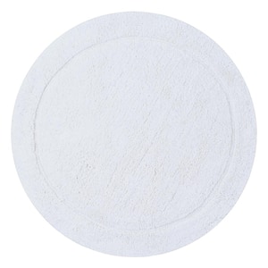 Waterford Collection 100% Cotton Tufted Non-Slip Bath Rug, 30 in. Round, White