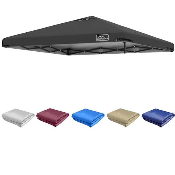 10 ft. x 10 ft. Black Polyester Waterproof Pop-Up Canopy Tent Top Replacement Cover Roof with Air Vent