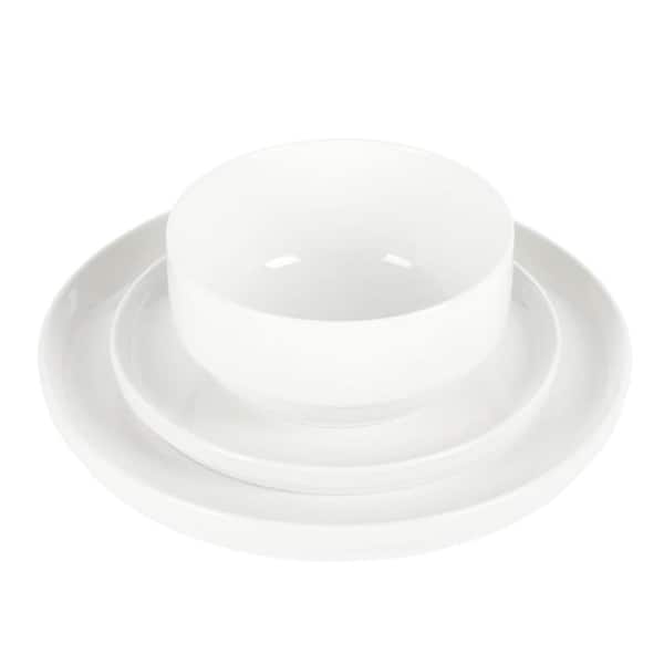 ③ グラデーションホワイト　スリーブ　国家シンボル　6種セット Gibson Home Snowscape 12-Piece White Fine Ceramic Stackable