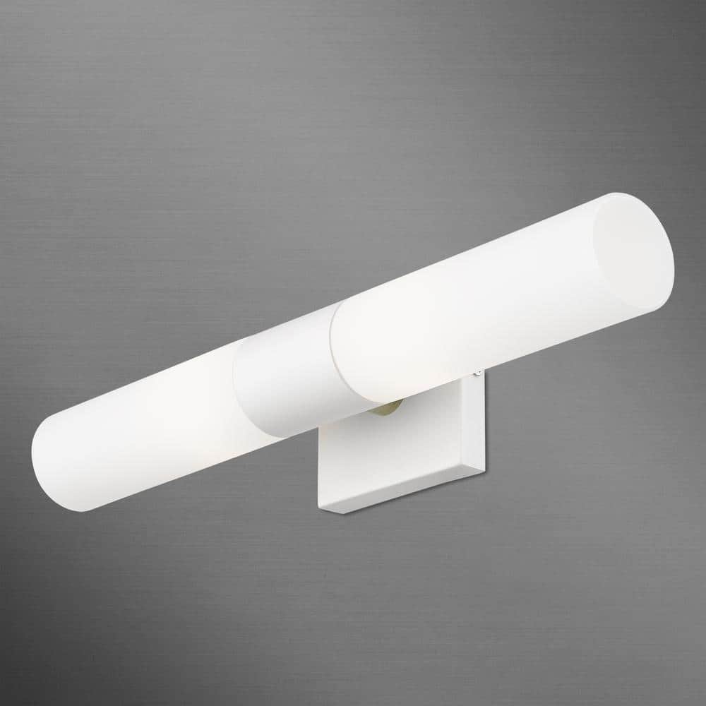 Textured White 2-Light Chrome Vanity Sconce