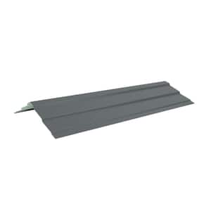 14 in. x 10-1/2 ft. Charcoal Gray Steel Ridge Cap Flashing for Shelterguard