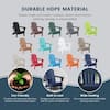 WESTIN OUTDOOR Laguna 3-Piece Fade Resistant Outdoor Patio HDPE Poly Plastic Folding Adirondack Chair Set with Side Table in Navy Blue 2001-AC2-CS-NB