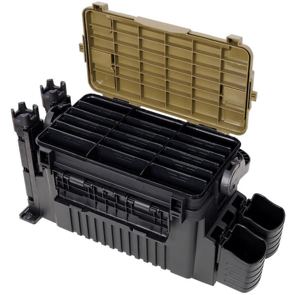 Damodpoy 9 in. W Army Green Plastic Portable Dual-layer Fishing Damodpoy 9 in. W Army Green Plastic Portable Dual-layer Fishing