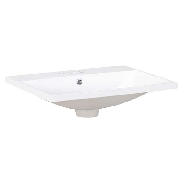 ホワイトフレア　10box分　200パック Flynama 24 in . Bathroom Sink in White JY-WF287736AAK - The