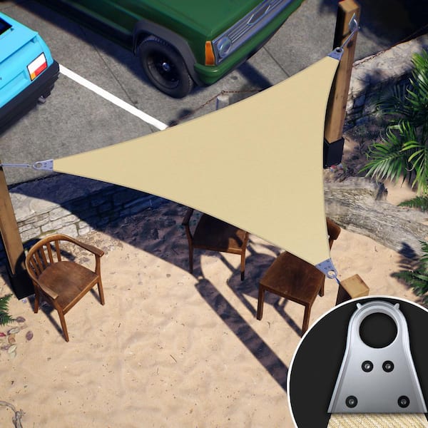 260 GSM Reinforced  Super Ring  Triangle Sun Shade Sail Screen Canopy, Patio and Pergola Cover