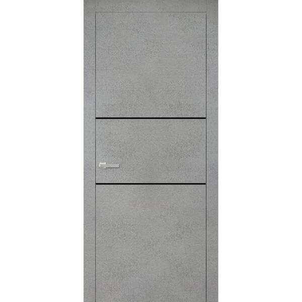 Sartodoors 0014 24 in. x 80 in. Left-Hand/Inswing Solid Concrete Single Prehung Interior Door with Hardware