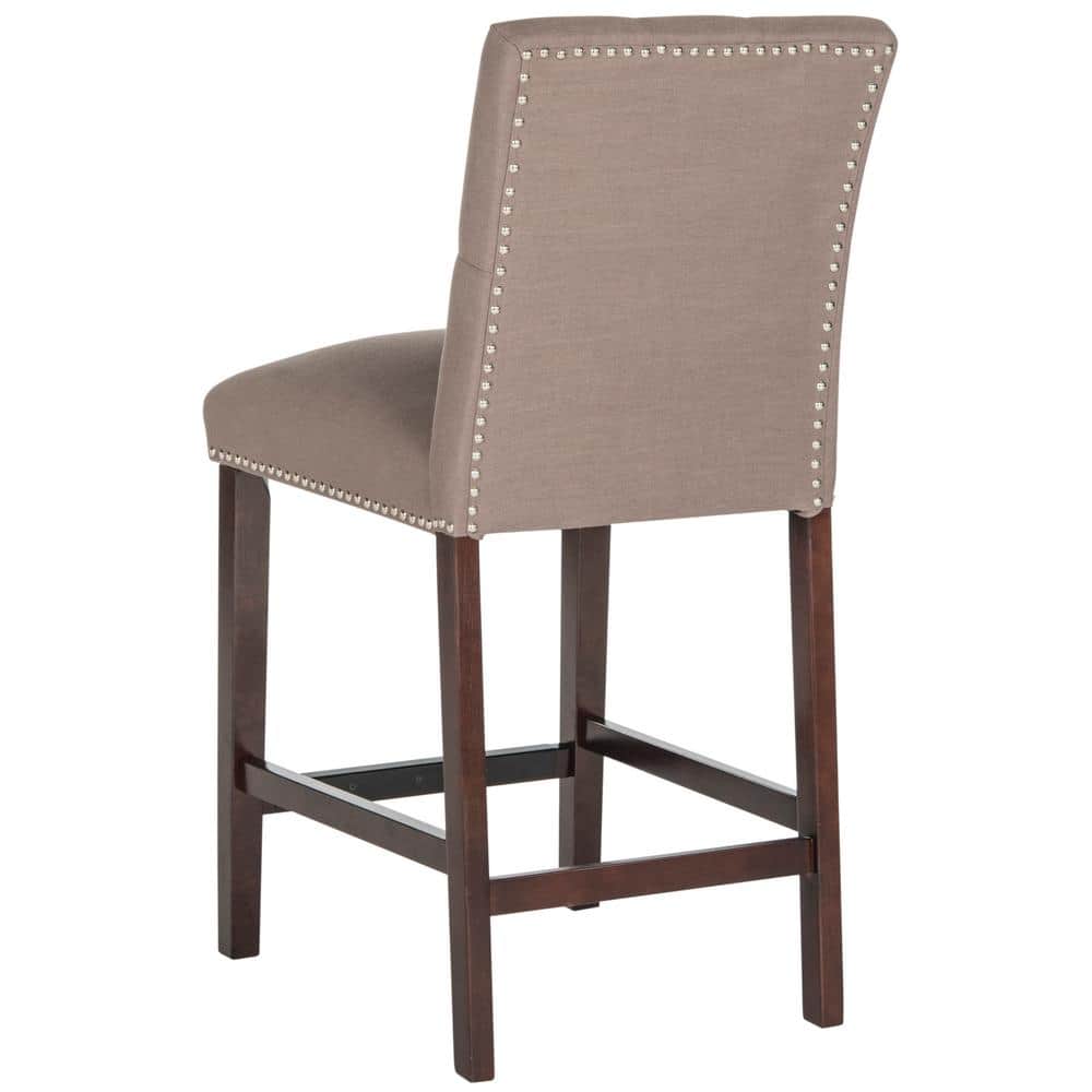 Norah Dark Taupe and Espresso Wood Metal Counter Stools (Set of 2)