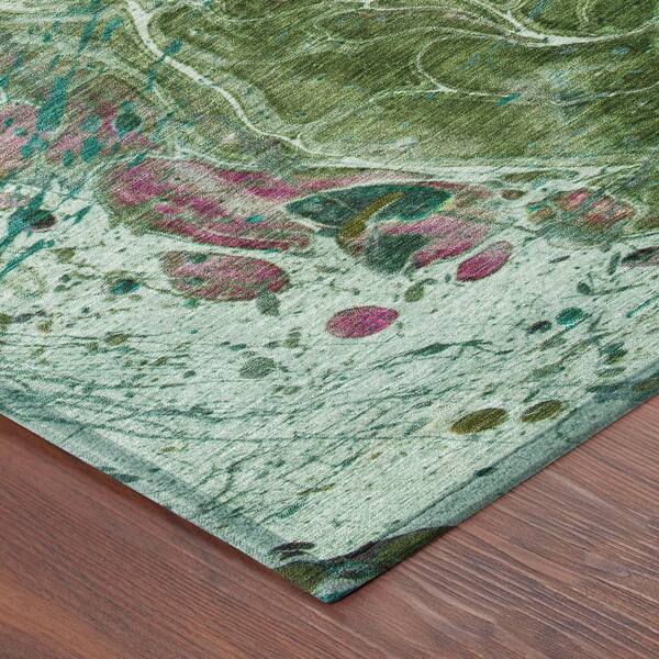 Chantille Machine Washable Indoor/Outdoor Abstract ACN2730 Green 10 ft. x 14 ft. Area Rug
