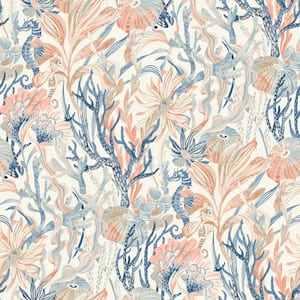 Kelp Garden Pink Tropical Reef Matte Paper Pre-Pasted Wallpaper Sample