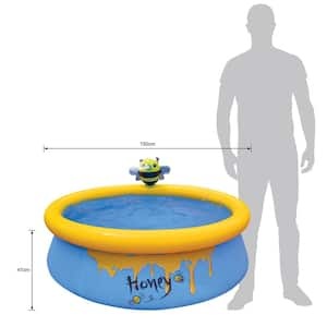 Bee Spray 5 ft. Round 16.5 in. Deep 3D Above Ground Outdoor Backyard Inflatable Kiddie Pool