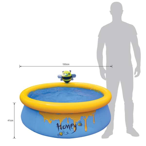 Bee Spray 5 ft. Round 16.5 in. Deep 3D Above Ground Outdoor Backyard Inflatable Kiddie Pool