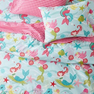 Company Kids Ocean Mermaid Organic Cotton Percale Comforter Set