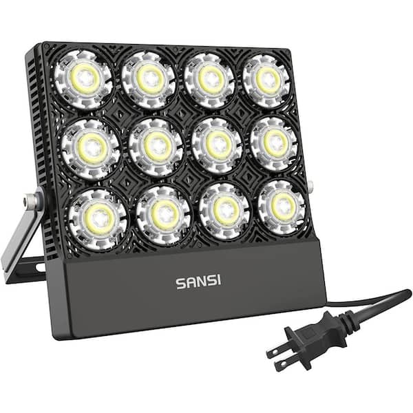 SANSI 70-Watt 7,000 Lumens Black Outdoor Integrated LED IP66 Waterproof 5700K Daylight Panel Flood Light with Plug
