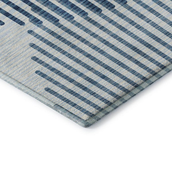 Mayfield Premium Machine Washable Abstract AMF1001 Blue 8 ft. x 10 ft. Area Rug