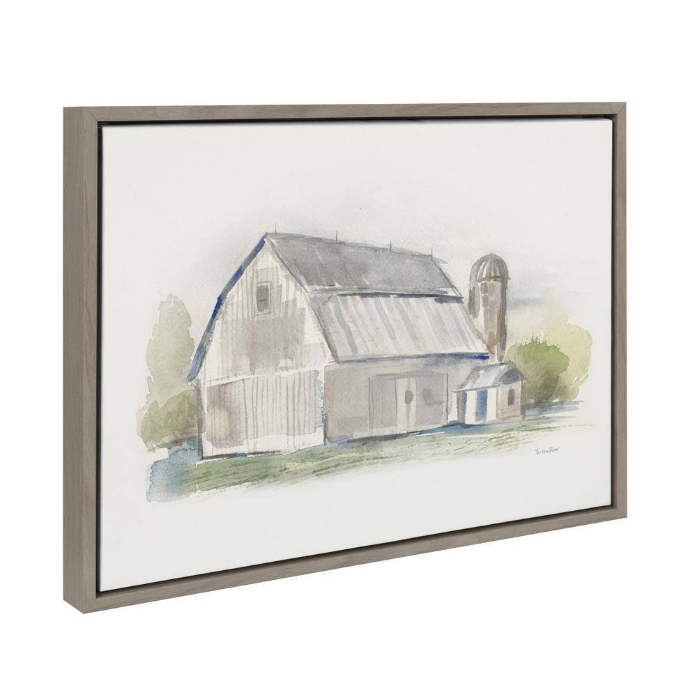 Sylvie Barn 2 Gray Framed Canvas Wall Art, 18" x 24"