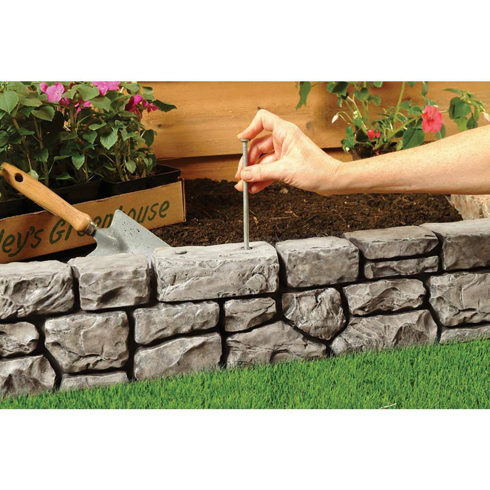 Slate Gray Faux Stone Garden Border Edging, 10 Feet