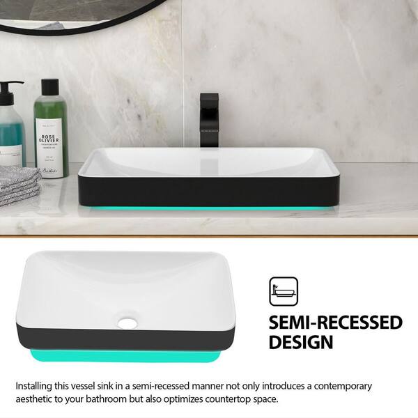 Buruis 19 in. Undermount Rectangular Bathroom Sink with Overflow