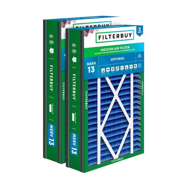 16 in. x 25 in. x 3 in. MERV 13 (FPR 10) Health Defense Pleated HVAC AC Furnace Air Filters for Air Bear & More (2-Pack)
