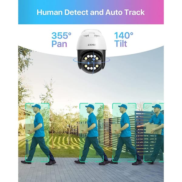 4K 16-Channel POE 4TB NVR Security Camera System with 12-Wired 5MP 355-Degree Pan Tilt Outdoor Cameras, 2-Way Audio