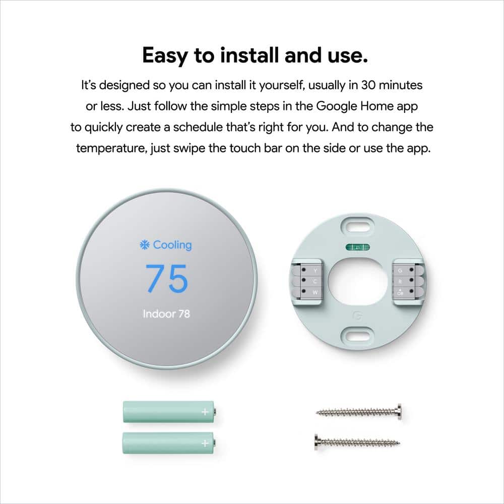 Fog Round Programmable Digital Smart Thermostat with Mounting Hardware