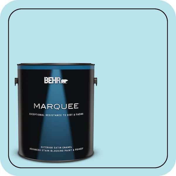 BEHR MARQUEE 1 gal. #P490-1 Ocean Front Satin Enamel Exterior Paint & Primer