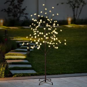 5 ft. Pre-Lit LED Cherry Blossom Tree Artificial Christmas Tree with Warm White LED Lights