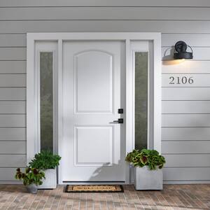 4 in. Satin Nickel Flush Mount Metal House Number 5