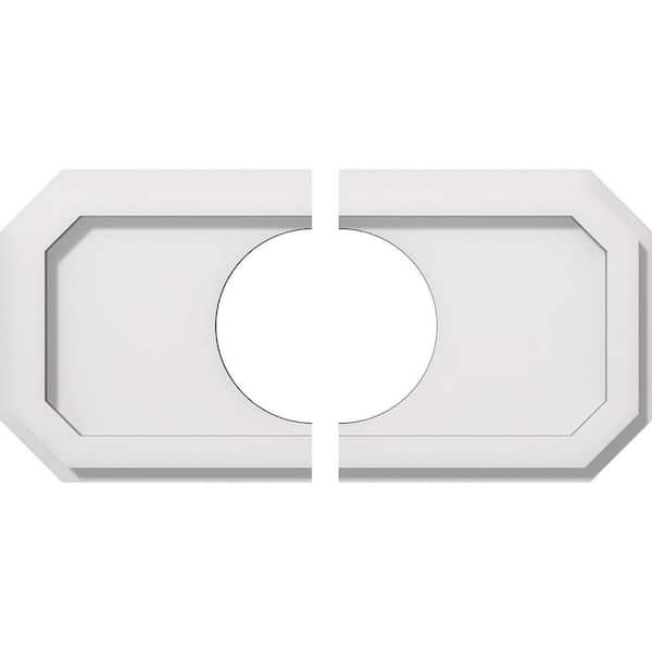 Ekena Millwork 16 in. x 8 in. x 1 in. Emerald Architectural Grade PVC Contemporary Ceiling Medallion (2-Piece)