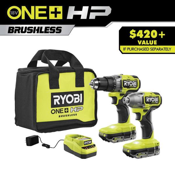 RYOBI ONE+ HP 18V Brushless Cordless 1/2 in. Drill/Driver and Impact