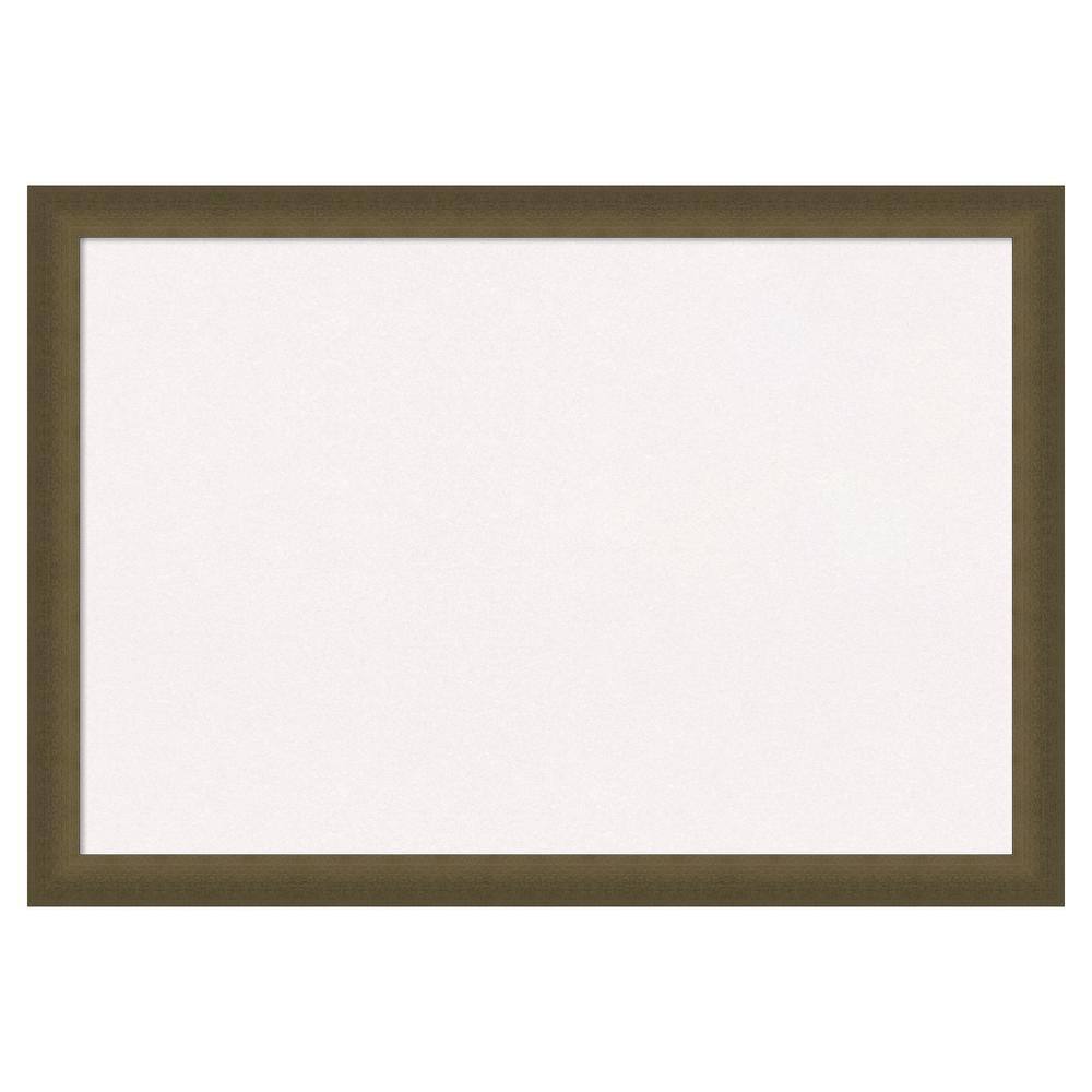 Amanti Art Blaine Light Bronze Narrow White Corkboard 40 in. x 28 in