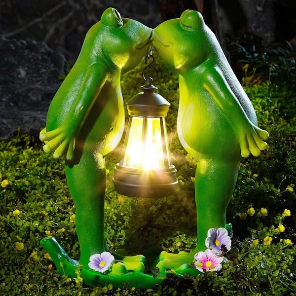 Solar Frogs Statue for Garden Decor L0CPW9XZ7G - The Home Depot