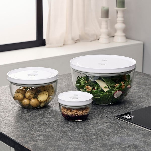 Fresh and Save Bowls 3-Piece Glass Food Storage Containers Vacuum Bowl Set