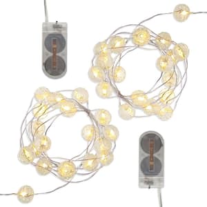 Battery Operated Submersible Mini String Lights (40-Total Lights) with Crystal Balls (2-Count)