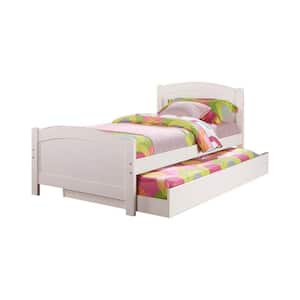 Stylish White Twin Bed with Trundle