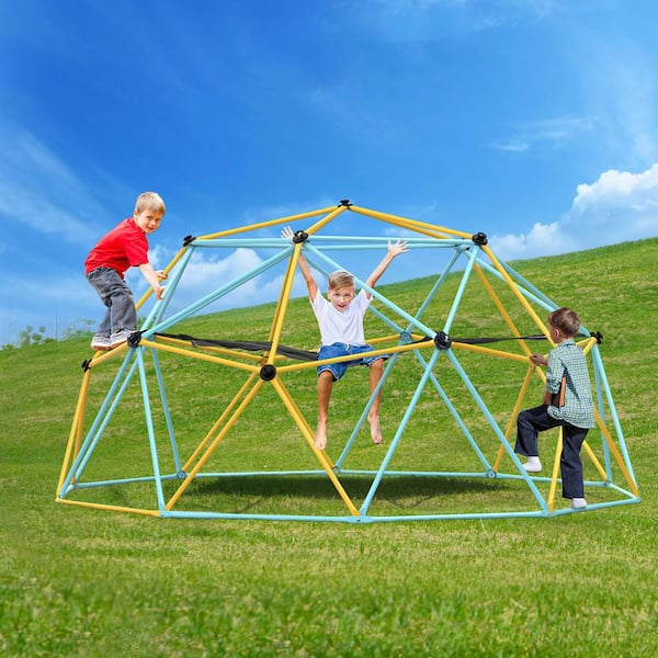 Climbing Dome, for Kids 3 to 10 Years Old, 10 ft. Geometric Dome Climber , Jungle Gym Supports 750 lbs., Multi-Colored